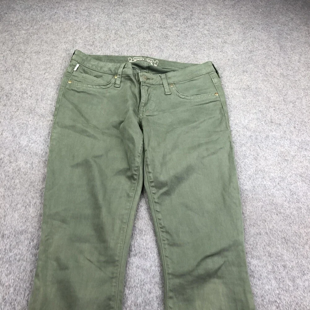 Robins Jean Jeans Mens 29 Green Slim Straight Denim Pants Made USA Casual